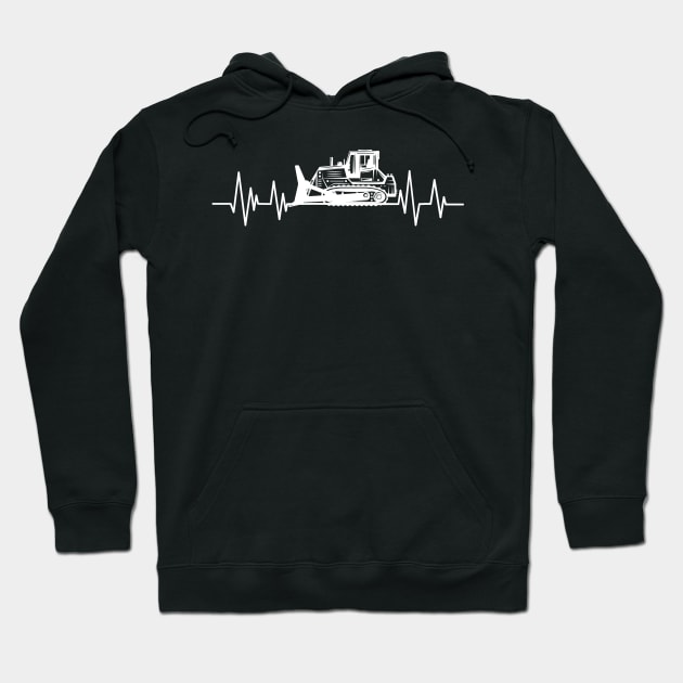Bulldozer heartbeat driver construction bulldozer Hoodie by mezy